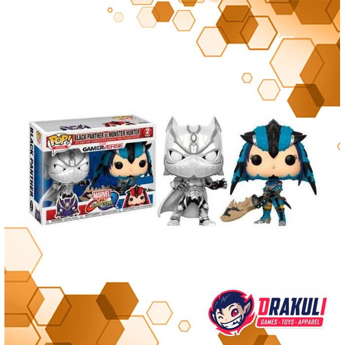 Toys Funko Pop Marvel v Capcom Black Panther & Monster Hunter 2P Ver.