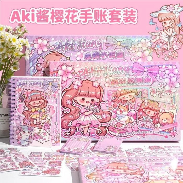 p8lo- Buku Journal Diary Set Kit Diary Book Notebook Buku Catatan Harian Lucu Korea