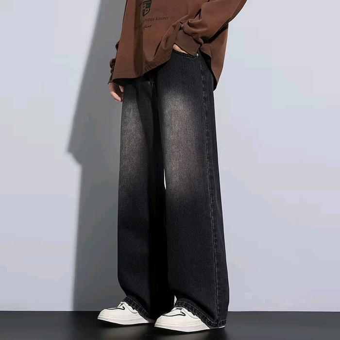Celana Retro Jeans Panjang Pria Celana Green Hijau Retro Jeans Standar Reguler Pria Loose Terlaris