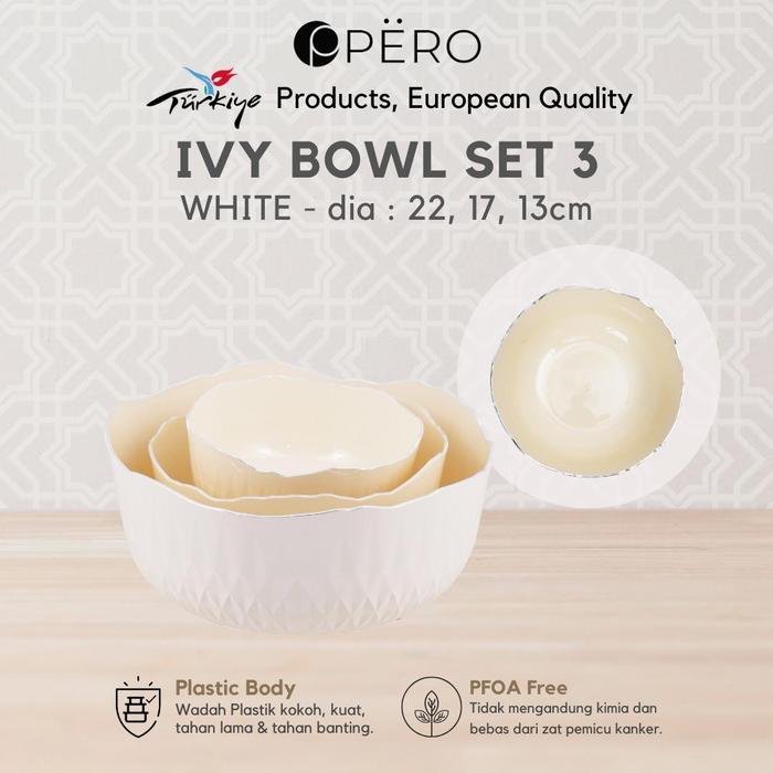 [KING KEVIN] Pero Ivy Bowl Set Of 3 / wadah plastik set of 3