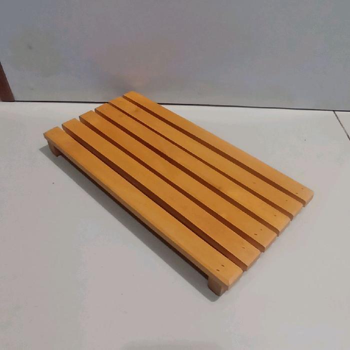 Palet Kayu Tatakan Piring & Panci Serbaguna Panjang 30Cm ,Palet Kayu Mahoni Natural Doff Terlaris