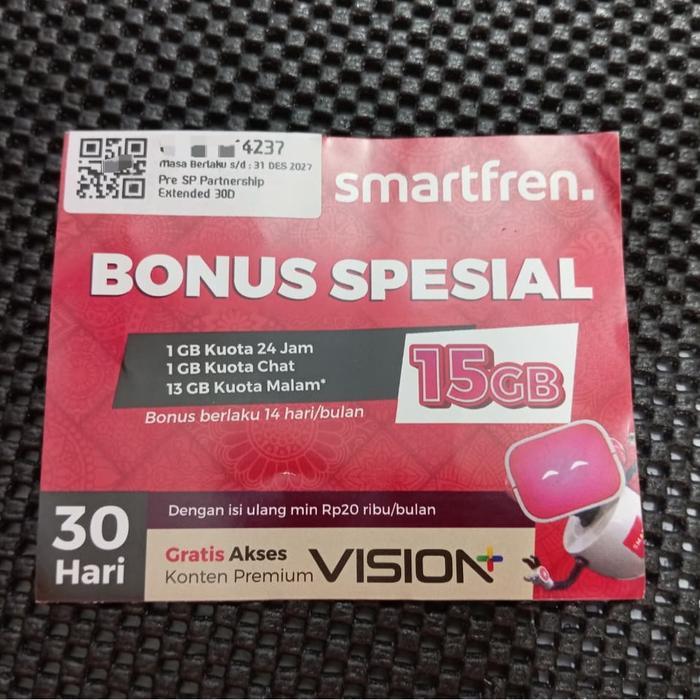 Kartu Perdana Smartfren Bonus Kuota Spesial 15GB