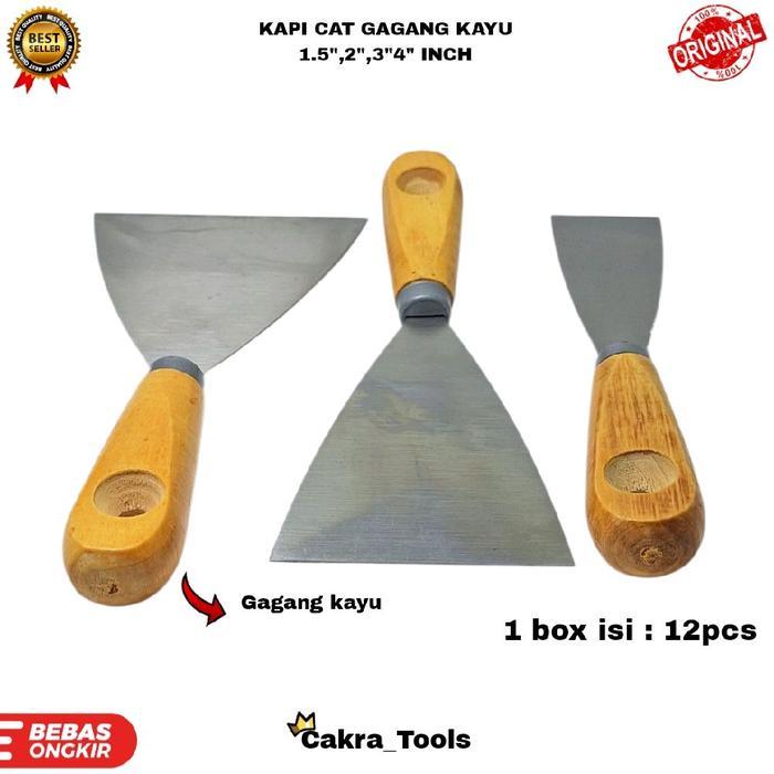 NEW Kapi Cat Gagang Kayu Pisau Dempul Scraper [1.5" - 4"] Paint