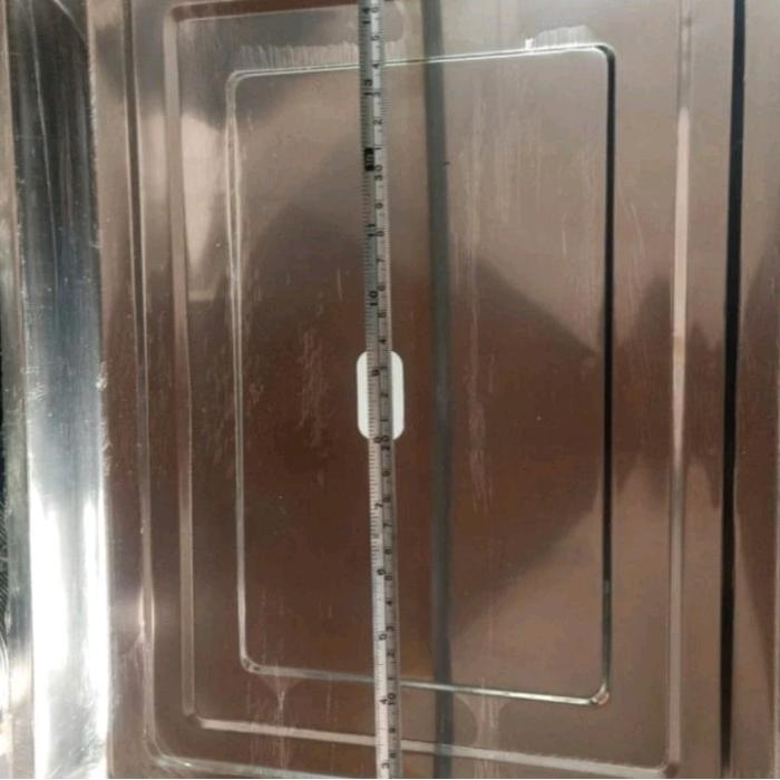 NAMPAN STAINLESS STEEL TEBAL UKURAN 60CM X 40CM X 5 CM / WADAH SAJI MAKANAN/ NAMPAN PERSEGI