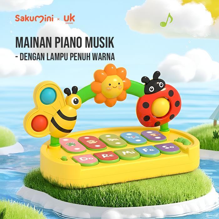 PROMO Sakumini Mainan Edukasi Piano 4 Mode Musik Lampu Musical Light Up Anak Bayi BE5T QUALITY
