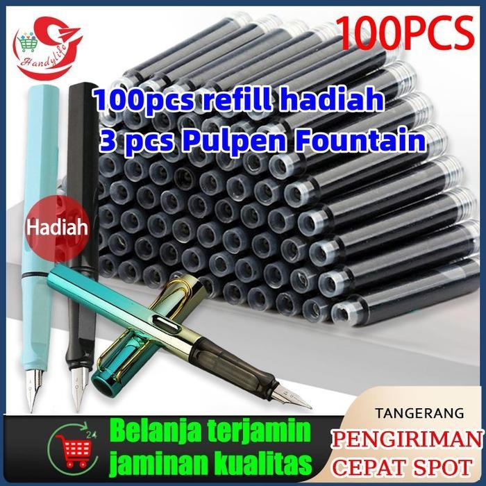 FOUNTAIN PEN SET 3PEN+0TINTA NIB KALIGRAFI PENA MULTI FUNGSI PERLENGKAPAN SEKOLAH PULPEN ALAT