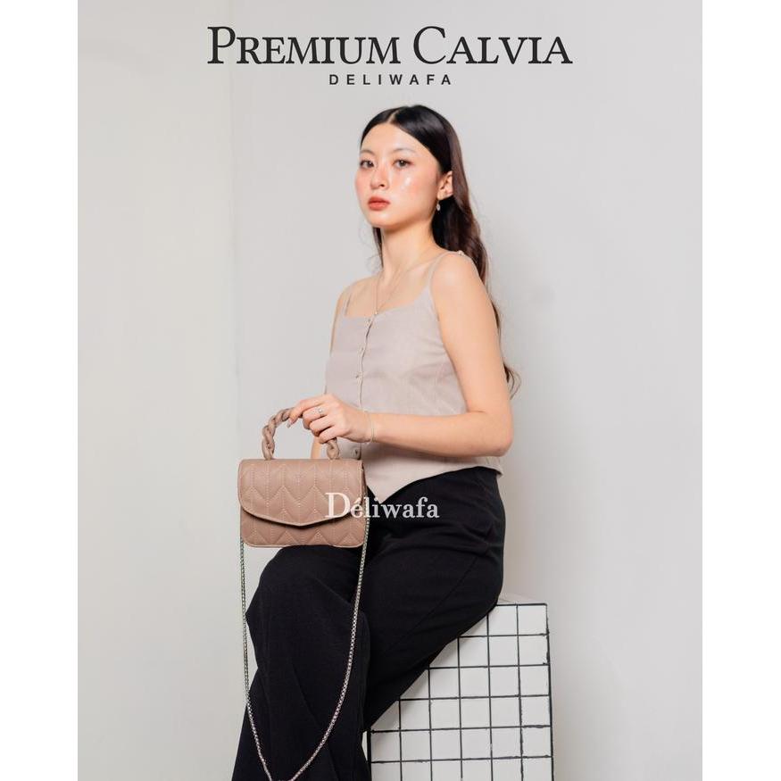 Deliwafa - Selempang Wanita Slingbag Premium Tas Calvia