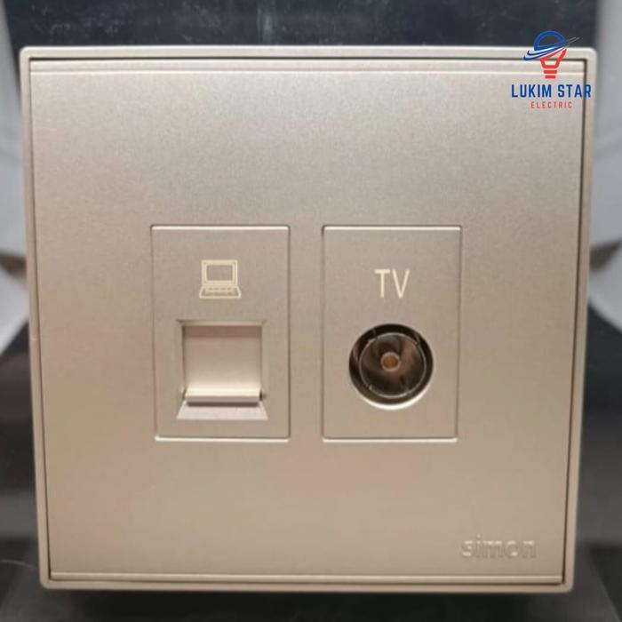 OUTLET DATA CAT6 + OUTLET TV / OUTLET DATA + OUTLET TV SIMON E6 CHAMPAGNE 725302-46