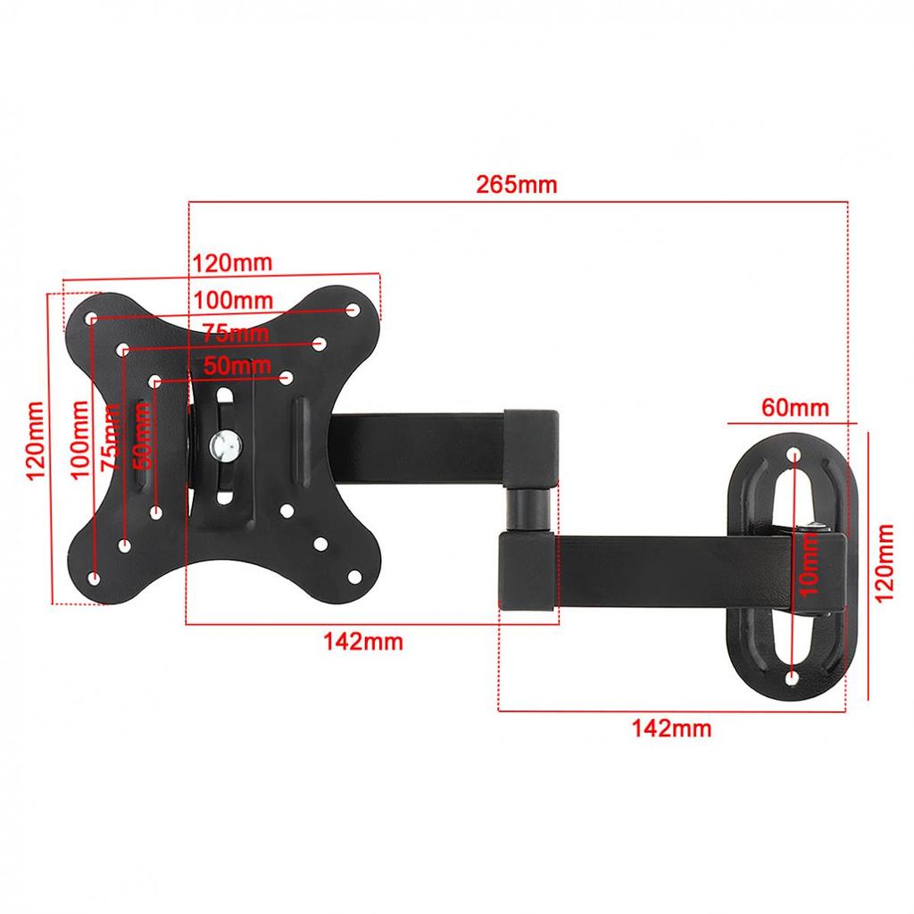 Universal 10KG Adjustable TV Wall Mount Bracket Flat Panel TV Frame Support 15 for 14 - 24 Inch LCD