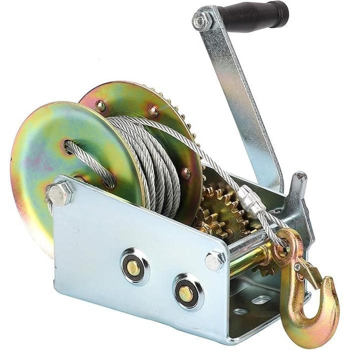 Katrol Manual 360KG Mini Tangan Winch Kualitas Tinggi dengan Kapasitas 800Lbs/350kg dan Panjang