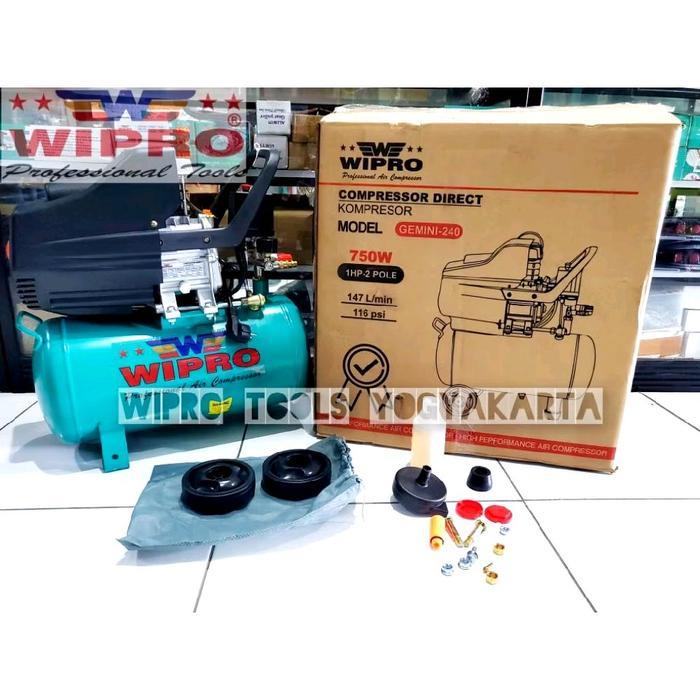 Wipro Kompresor Angin 1HP 24Liter Gemini 240 750 Watt / Kompresor Angin Portable Listrik Wipro Gemin