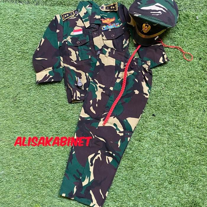 Setelan Baju Profesi Karnaval Anak Loreng PDL TNI
