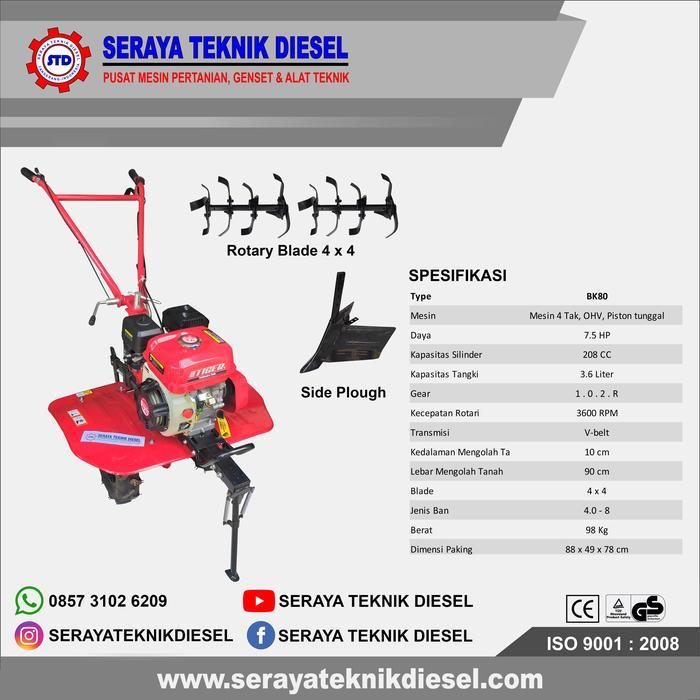 TRAKTOR KEBUN TIGER GT800 / TRAKTOR SAWAH / TILLER MACHINE TIGER GT800