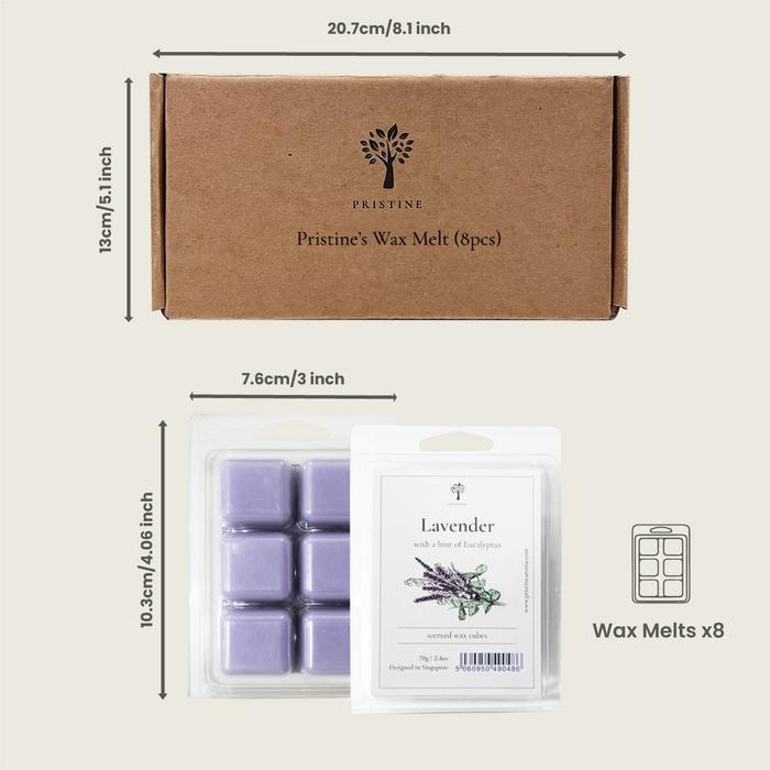 Pristine Tungku Aromaterapi + Wax Melt Cube Set ( 70gr x 4pcs) I Lilin Aromaterapi I Soy Wax Candle