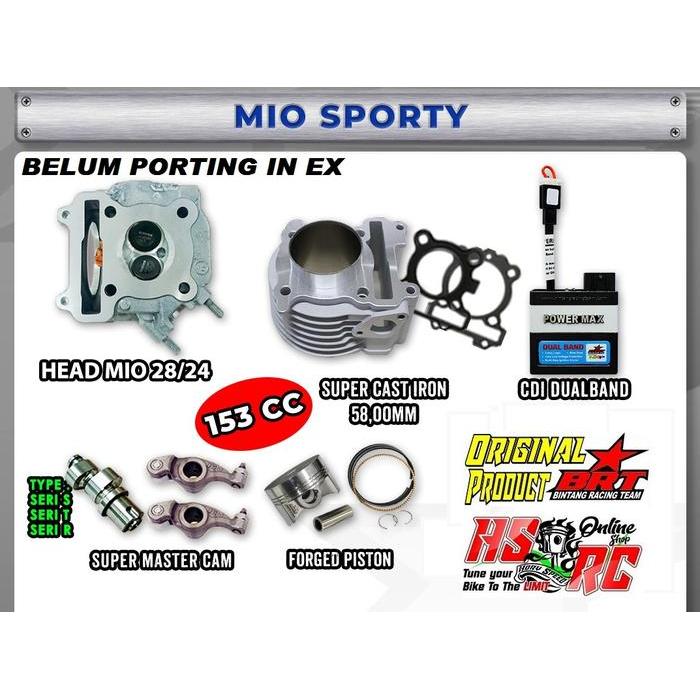 PAKET KOMPLIT BORE UP BRT MIO SPORTY Soul Nouvo 150 cc Kop Boring CDI - MENTAH