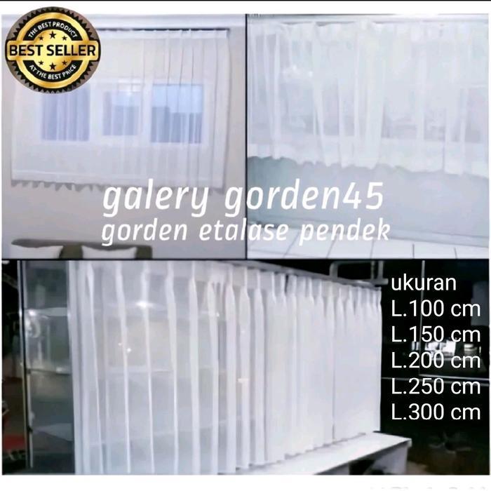 new vitrase gorden pendek etalase warung nasi gorden vitrase polos poil furing gordyn buplit