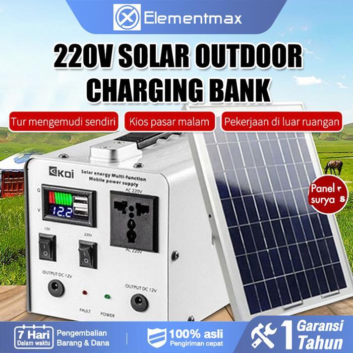 TERLARIS Catu Daya Luar Tenaga Surya 220V Power Station Multifungsi Portabel Kapasitas Surya
