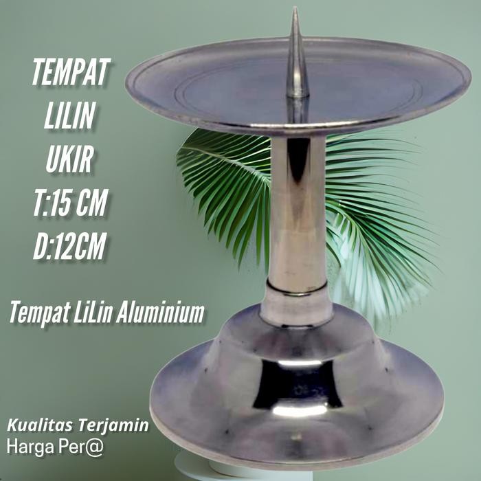 New Tempat Lilin Altar Tinggi 15Cm / Kandelar Altar-Tempat Lilin Aluminium