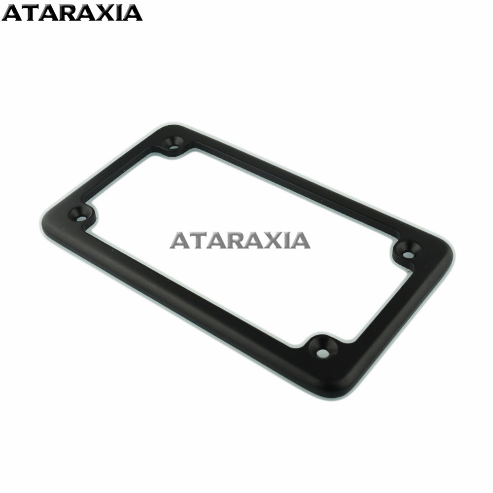 Steel Motorcycle License Plate Frame 4X7Inch Motor Bike Scooter Chopper Holder Number Frame Mount