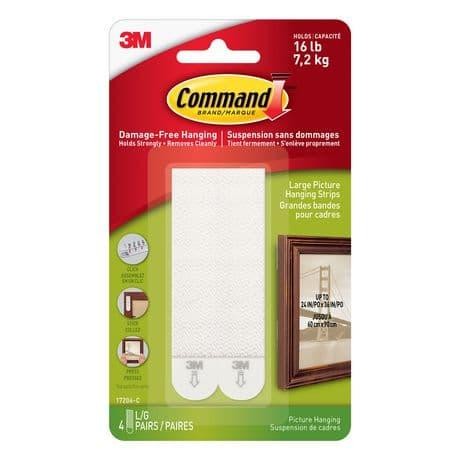 

3M COMMAND LARGE PICTURE HANGING STRIPS WHITE 17206
