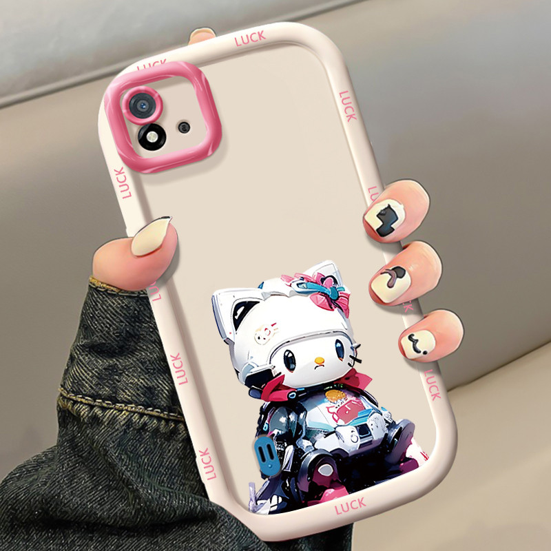 Casing Hp untuk Realme C20 C20A C11 2020 C11 2021 Case Pola Kartun Robot Kucing Kreatif Kasing ponse