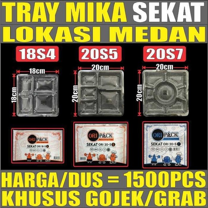 Mika Tray 18S4 Sekat4 n 20S5 Sekat5 n 20S7 Sekat7 Utk Kotak Nasi Dus Gjk Medan