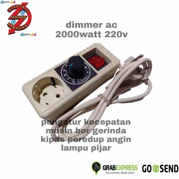 DIMMER AC 2000 WATT 220V SPEED CONTROL GERINDA BOR PEREDUP LAMPU PIJAR