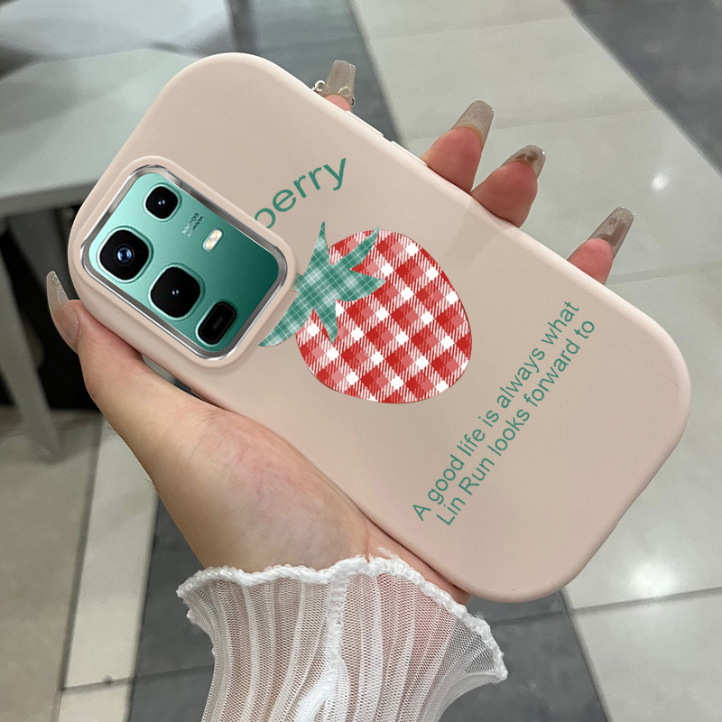 Casing Hp Untuk Infinix Note 50 4G Note 50 Pro 4G Case Casing pola strawberry Kesing HP Cesing Silik