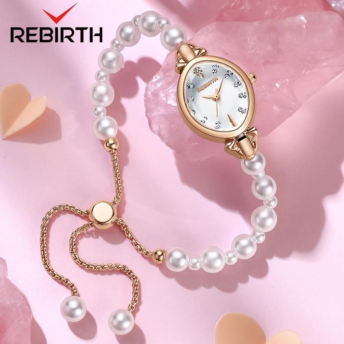 REBIRTH Jam Tangan Wanita Original Analog Elegan Korean Style Kecil Mutiara Watch Women Anti Air