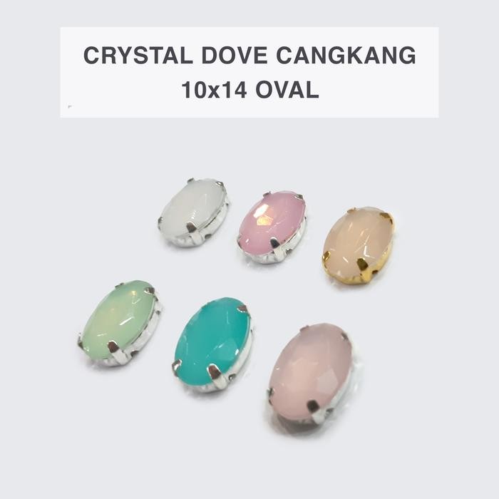 Kristal Doff Cangkang 10X14 Oval @100Pcs (Mata Jahit)