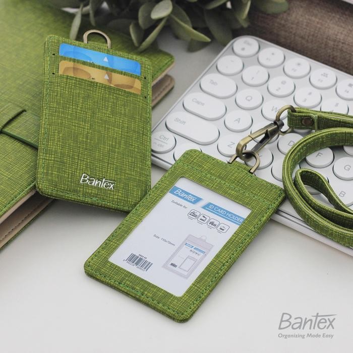 

Bantex Leather Name Tag ID Card Holder Lime 8869 65 Kulit Sintetis Lanyard Tali