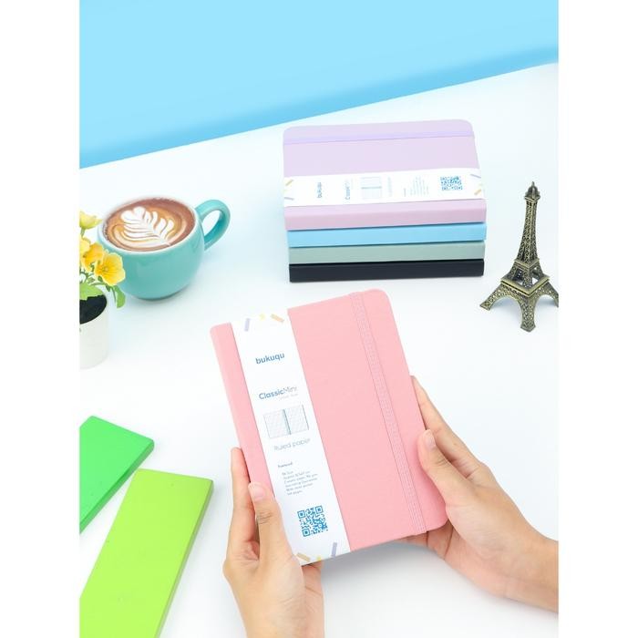 

bukuqu Classic Notebook Ukuran B6 (12.5 x 17 cm) - Buku Agenda - Bullet Journal Mini Notebook Tali