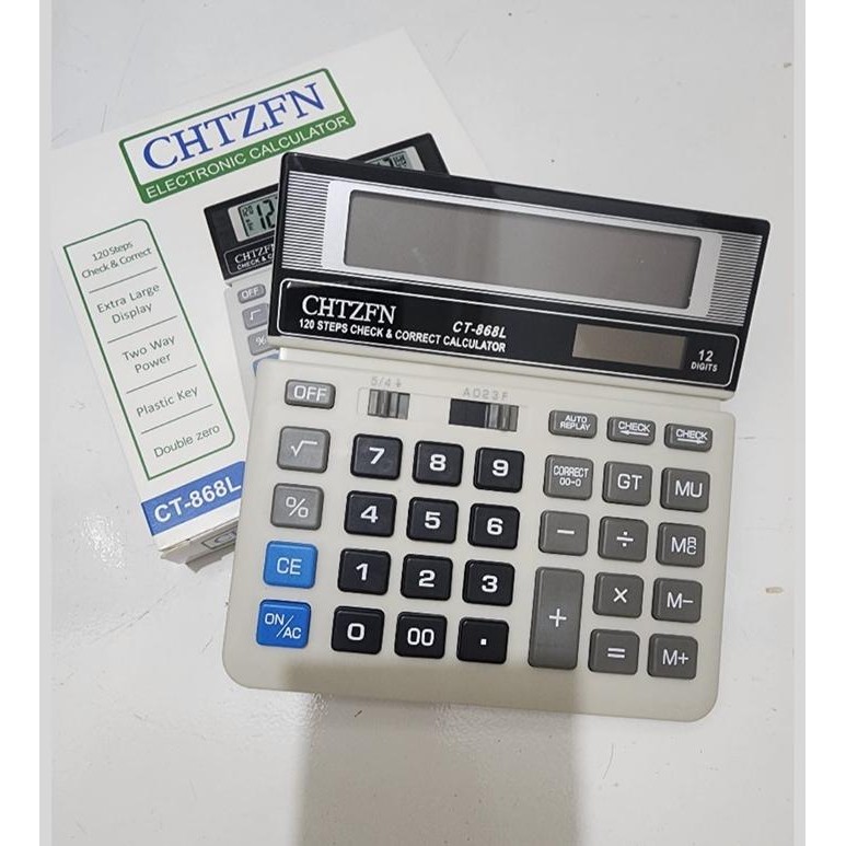 

Kalkulator Electronik CT - 868L CHTZFN / 12 Digit / Kalkulator Check 2 Power