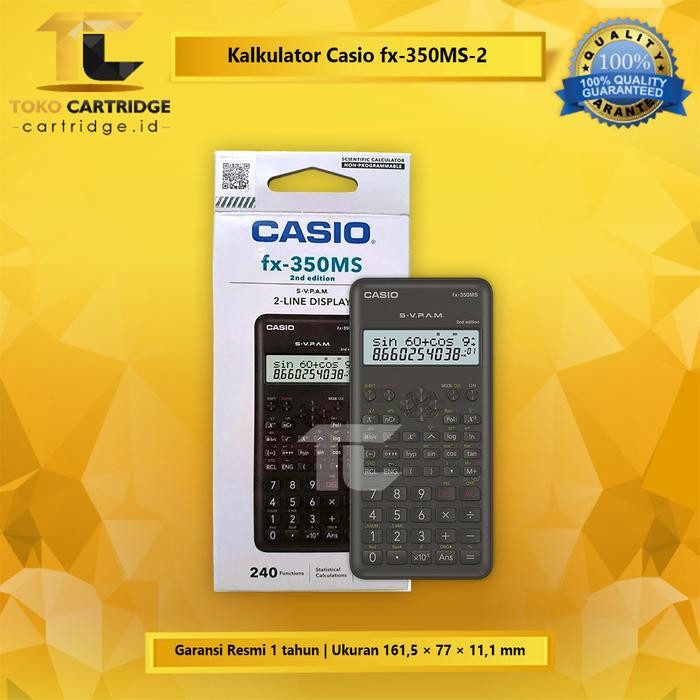 

Casio FX-350MS 2 Calculator Scientific Kalkulator Ilmiah Standar New