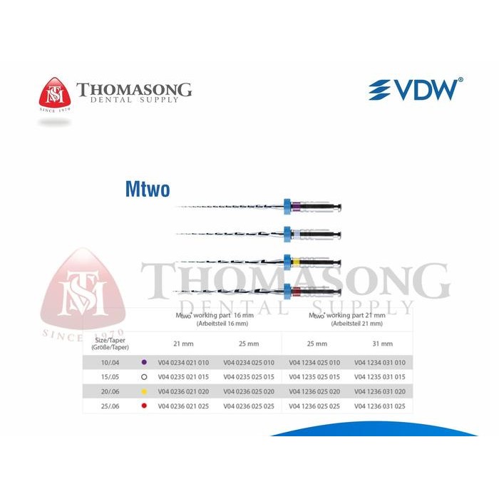 

VDW MTWO FILES ROTARY ENDO