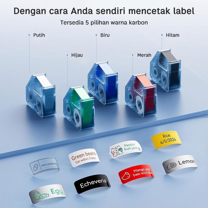 

Niimbot B18 Thermal Transfer Label Sticker Printer Pembuat Label Mini Dengan Pita Kertas PET Untuk