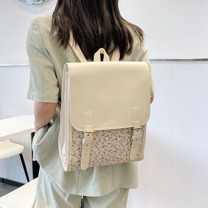 Palomino - Anaya Bag Tas Ransel Wanita Korean Style Flower Backpack Sekolah Perempuan Stylish - 34A