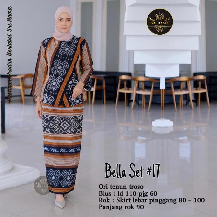 TERMURAH Baju Batik Wanita Setelan Blouse Tenun Rok Modern Bl 17 -Sm READY STOCK