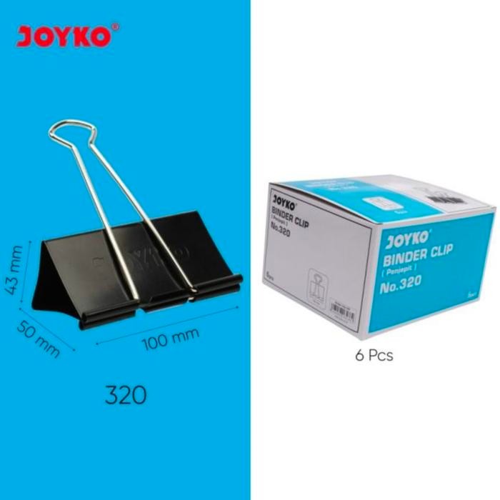 

Binder Klip Kertas Joyko No.320 100Mm Penjepit Kertas Jumbo