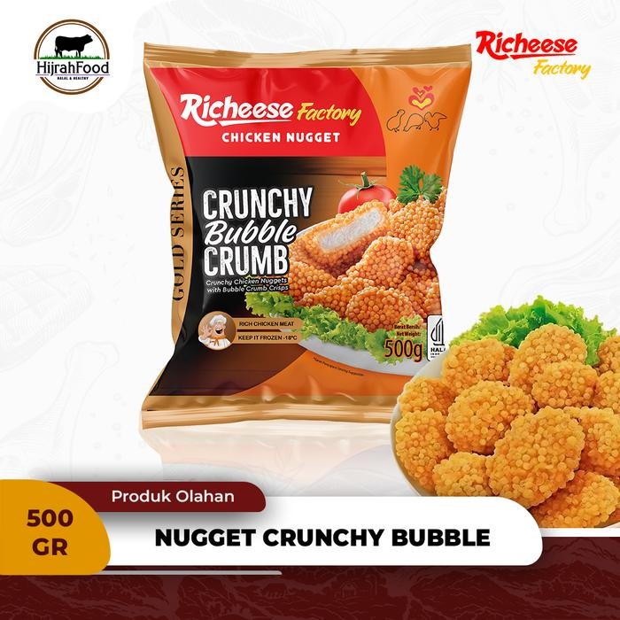 

Pilihan- Richeese Crunchy Chicken Nugget Bubble Crumb Naget Ayam Krispy Bubble Crumb - 500 Gr