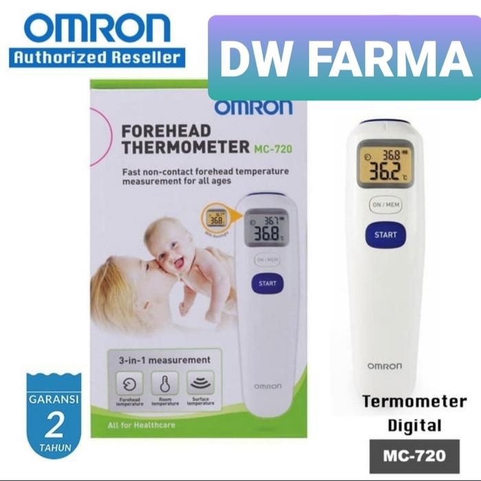 Omron Thermometer Forehead MC 720 /Gun Termometer Digital Omron Kode 782