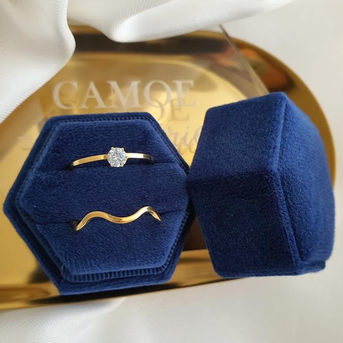 Pilihan- Camoe - Engagement Ring Box / Couple Velvet Ringbox / Wedding Ringbox