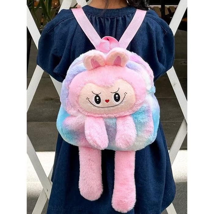 

Vx3 - Tas Sekolah Anak TK Paud LABUBU/Ransel Anak Labubu/Tas Bulu Anak Motif Lucu Labubu