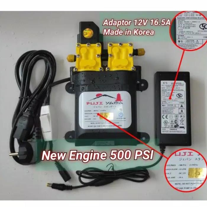 Terlaris Paket Pompa Air 500 PSI DC & Adaptor 16A Dinamo Sprayer Pump The Best SALE