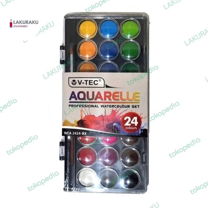 

V-Tec Cat Air Aquarelle Cake 24 Warna / Water Colour Vtec Wca 2424-Bx