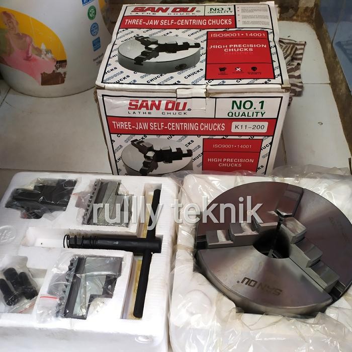 Termurah Chuck Bubut 10" 3 Jaw Claw Bubut 3 Jaw Catok Kepala Bubut 10 Inch