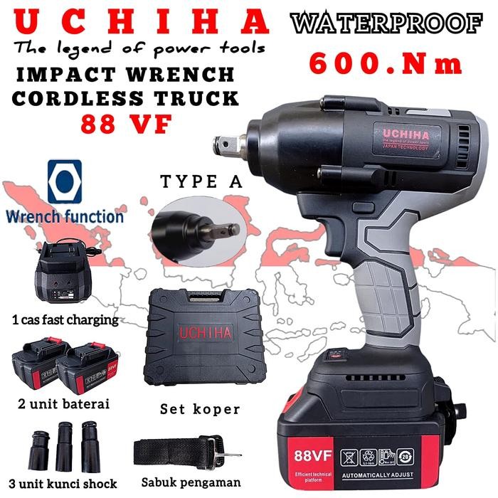 Impact Wrench 88Vf Uchiha Mesin Pembuka Baut Ban Roda Truck Mobil