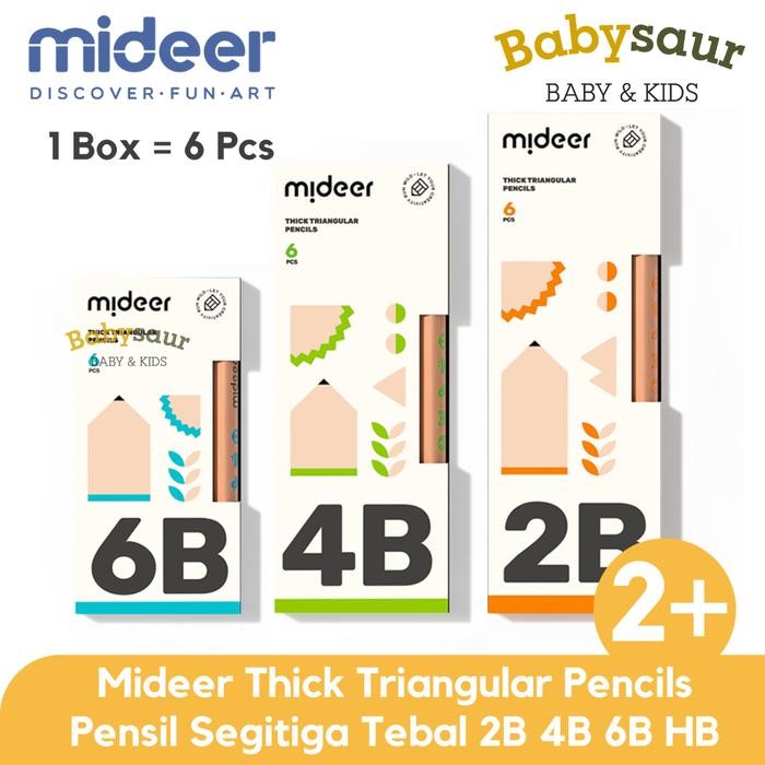

OJ Mideer Thick Triangular Pencil Pensil Kayu Segitiga Alat Tulis Anak 2+