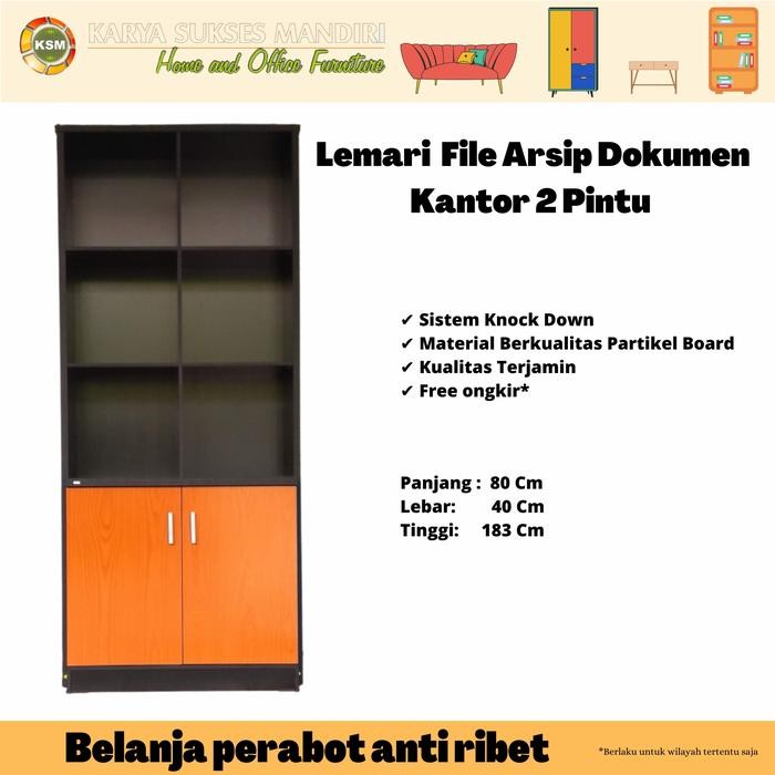 

OJ Rak Lemari Buku File Arsip Kantor Tinggi 2 Pintu Bawah JO