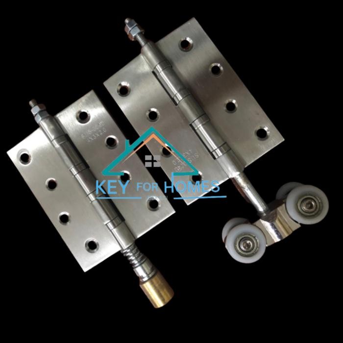 1 Set Roda Atas Pintu Lipat+Engsel Bawah Pintu Lipat Aluminium